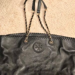 Tory Burch Large black leather tote bag